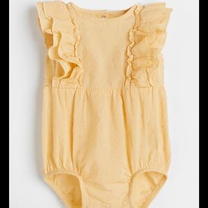 H&M Yellow Baby romper with Ruffles